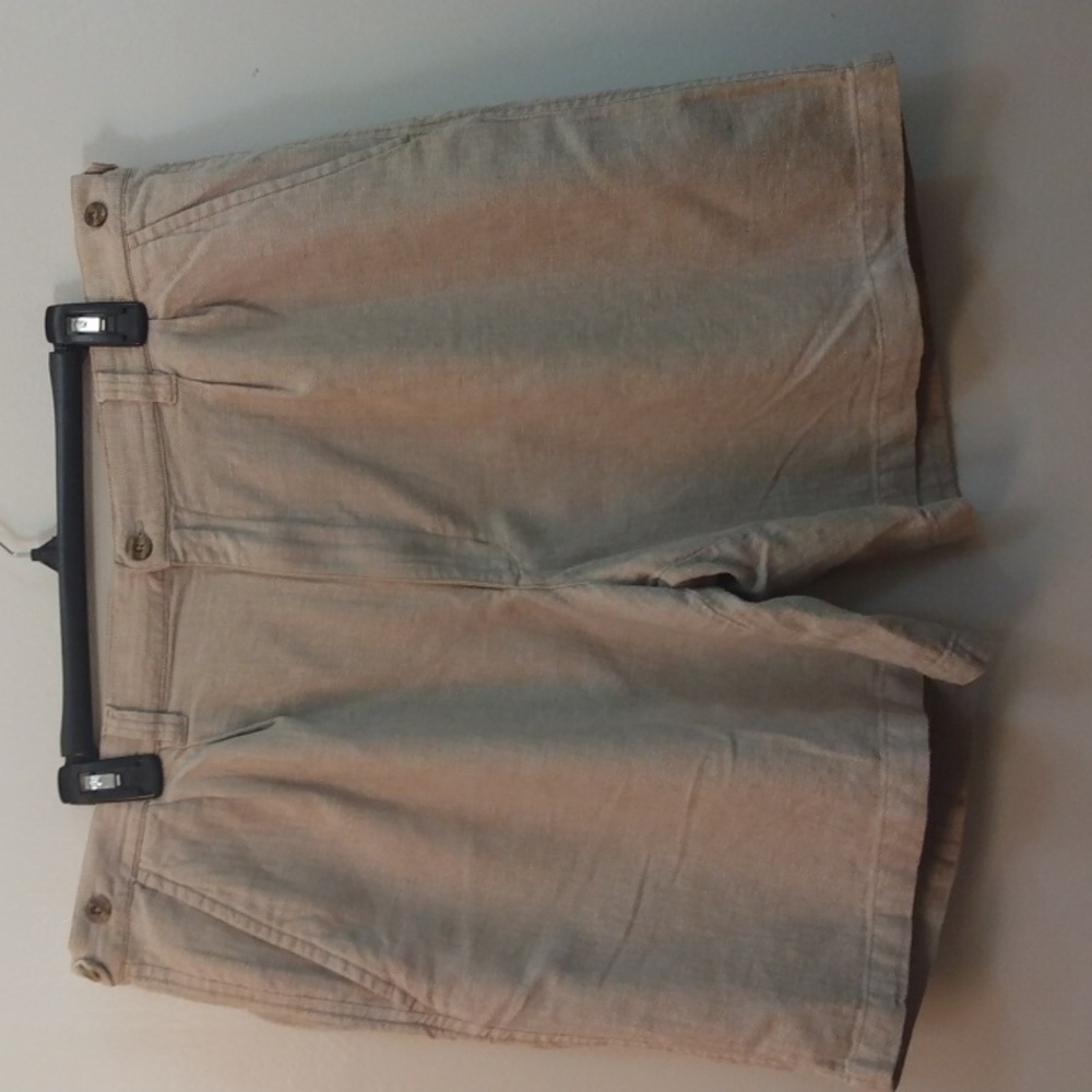 High Sierra Light Tan Side Tab Adjuster Linen/Cotton Shorts  40
